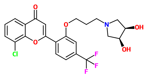 (image for) MC025046 8-Chloro-2-[2-[3-[(3R,4S)-3,4-dihydroxypyrrolidin-1-yl]propoxy]-4-(trifluoromethyl)phenyl]chromen-4-one